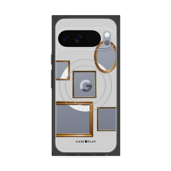 プレミアムスクエアケース with Pixelsnap［ Photo Frames - Light Gray ］