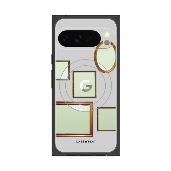 プレミアムスクエアケース with Pixelsnap［ Photo Frames - Light Gray ］