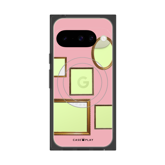 プレミアムスクエアケース with Pixelsnap［ Photo Frames - Pink ］