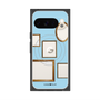 プレミアムスクエアケース with Pixelsnap［ Photo Frames - Light Blue ］