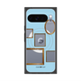 プレミアムスクエアケース with Pixelsnap［ Photo Frames - Light Blue ］