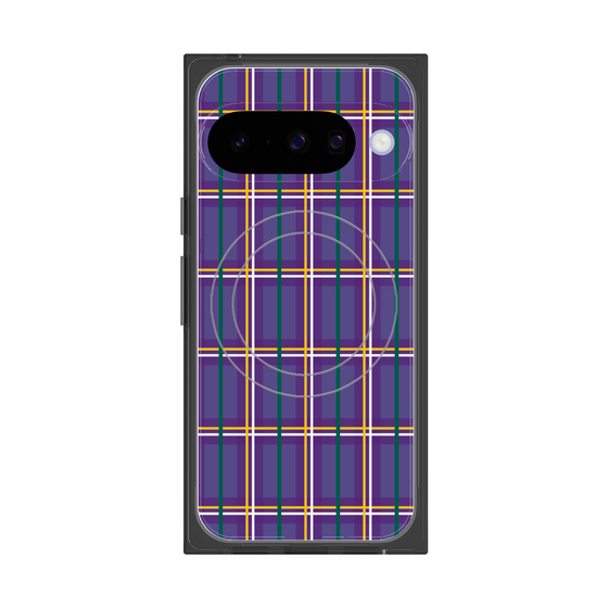 プレミアムスクエアケース with Pixelsnap［ Tartan Check - Purple ］