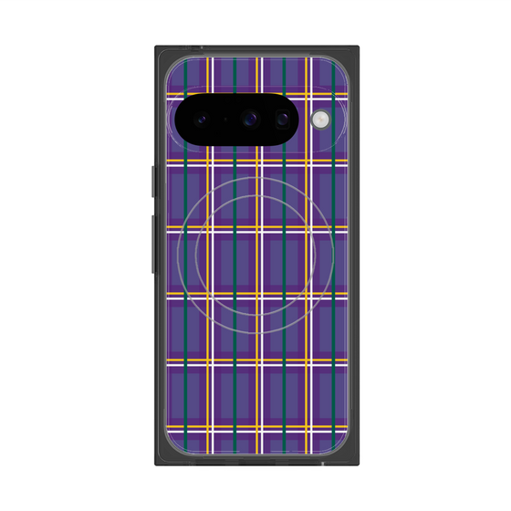 プレミアムスクエアケース with Pixelsnap［ Tartan Check - Purple ］