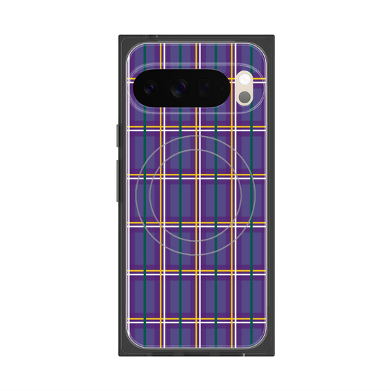 プレミアムスクエアケース with Pixelsnap［ Tartan Check - Purple ］