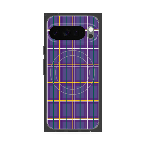 プレミアムスクエアケース with Pixelsnap［ Tartan Check - Purple ］