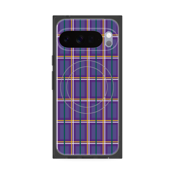 プレミアムスクエアケース with Pixelsnap［ Tartan Check - Purple ］