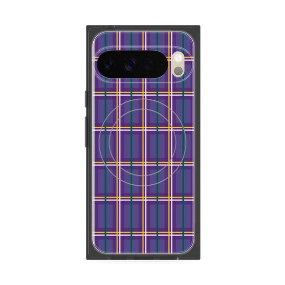 プレミアムスクエアケース with Pixelsnap［ Tartan Check - Purple ］