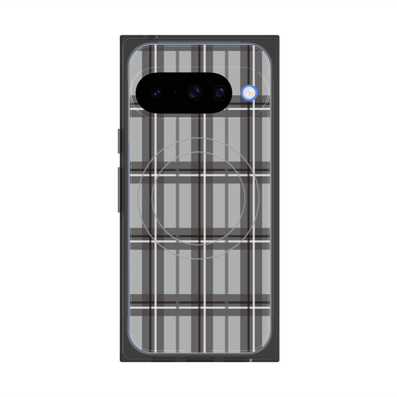 プレミアムスクエアケース with Pixelsnap［ Tartan Check - Gray ］