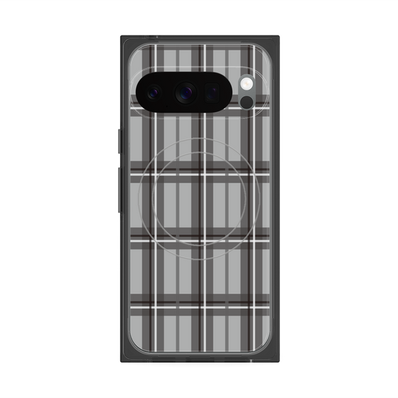 プレミアムスクエアケース with Pixelsnap［ Tartan Check - Gray ］