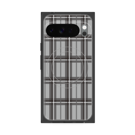 プレミアムスクエアケース with Pixelsnap［ Tartan Check - Gray ］