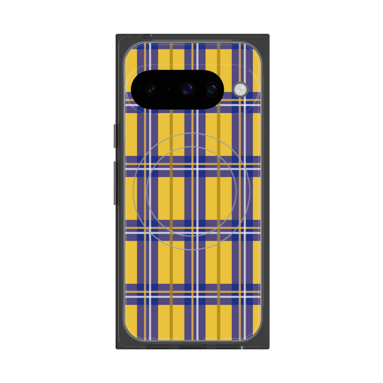 プレミアムスクエアケース with Pixelsnap［ Tartan Check - Yellow ］