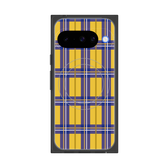 プレミアムスクエアケース with Pixelsnap［ Tartan Check - Yellow ］