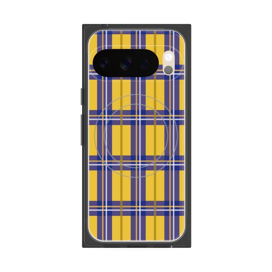 プレミアムスクエアケース with Pixelsnap［ Tartan Check - Yellow ］