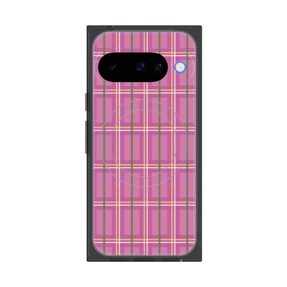 プレミアムスクエアケース with Pixelsnap［ Tartan Check - Pink ］