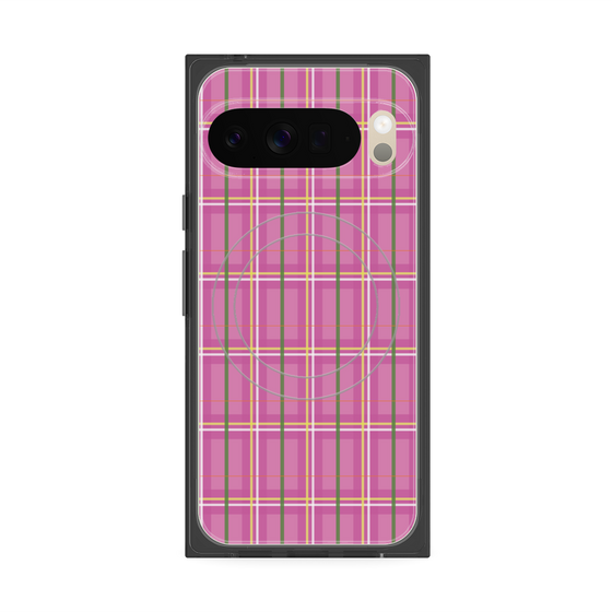 プレミアムスクエアケース with Pixelsnap［ Tartan Check - Pink ］