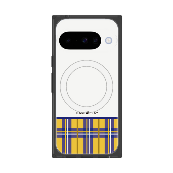 プレミアムスクエアケース with Pixelsnap［ CASEPLAY Tartan Check - Yellow ］