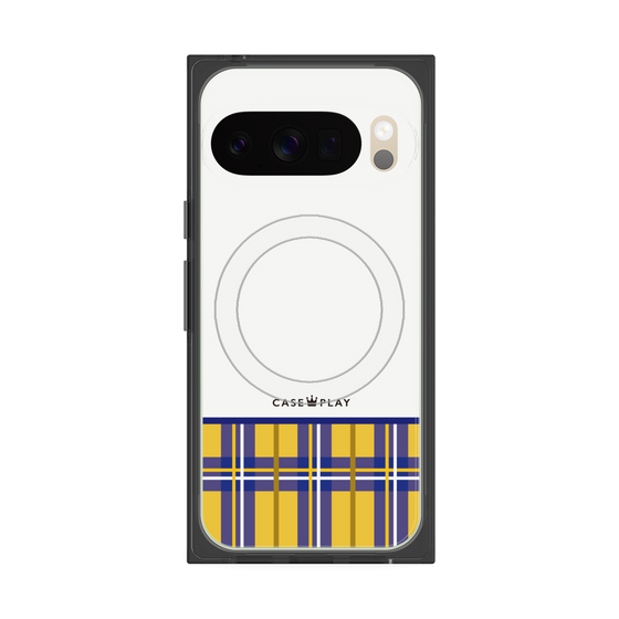 プレミアムスクエアケース with Pixelsnap［ CASEPLAY Tartan Check - Yellow ］