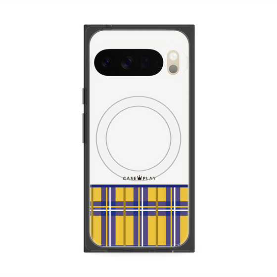 プレミアムスクエアケース with Pixelsnap［ CASEPLAY Tartan Check - Yellow ］
