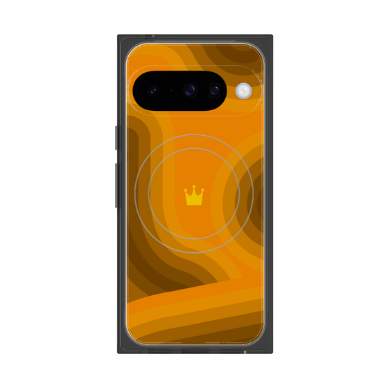 プレミアムスクエアケース with Pixelsnap［ CASEPLAY Winding Pattern - Orange ］