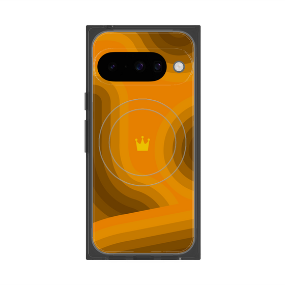 プレミアムスクエアケース with Pixelsnap［ CASEPLAY Winding Pattern - Orange ］