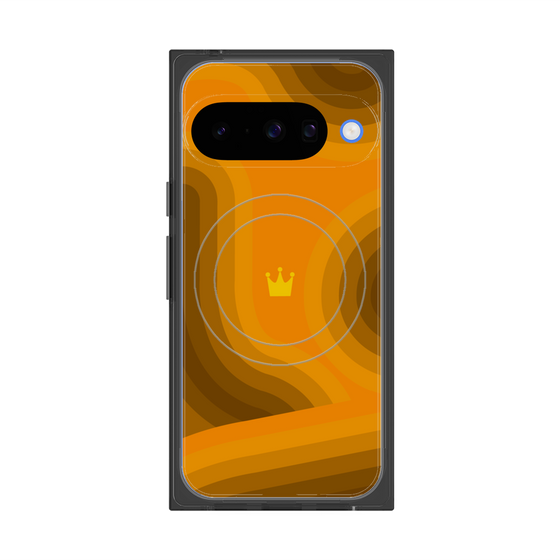 プレミアムスクエアケース with Pixelsnap［ CASEPLAY Winding Pattern - Orange ］
