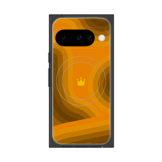 プレミアムスクエアケース with Pixelsnap［ CASEPLAY Winding Pattern - Orange ］