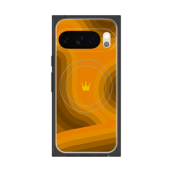 プレミアムスクエアケース with Pixelsnap［ CASEPLAY Winding Pattern - Orange ］