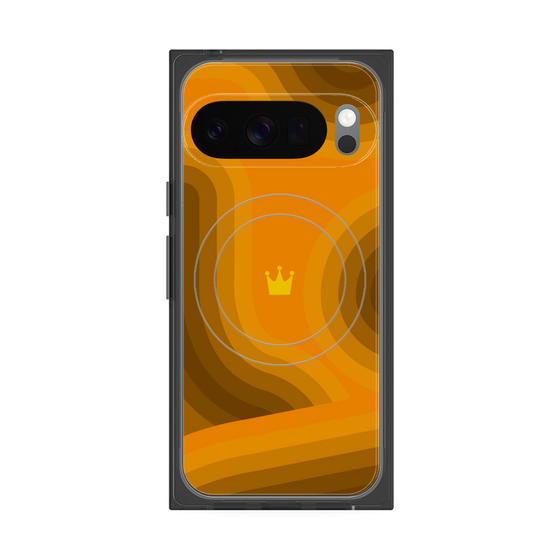プレミアムスクエアケース with Pixelsnap［ CASEPLAY Winding Pattern - Orange ］