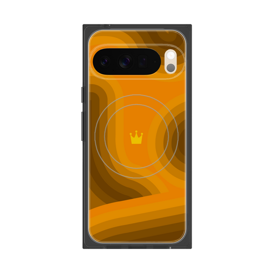プレミアムスクエアケース with Pixelsnap［ CASEPLAY Winding Pattern - Orange ］