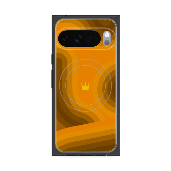 プレミアムスクエアケース with Pixelsnap［ CASEPLAY Winding Pattern - Orange ］