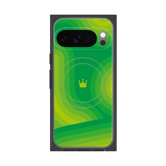 プレミアムスクエアケース with Pixelsnap［ CASEPLAY Winding Pattern - Green ］