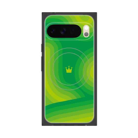 プレミアムスクエアケース with Pixelsnap［ CASEPLAY Winding Pattern - Green ］