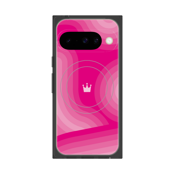 プレミアムスクエアケース with Pixelsnap［ CASEPLAY Winding Pattern - Pink ］