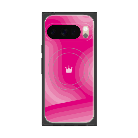 プレミアムスクエアケース with Pixelsnap［ CASEPLAY Winding Pattern - Pink ］
