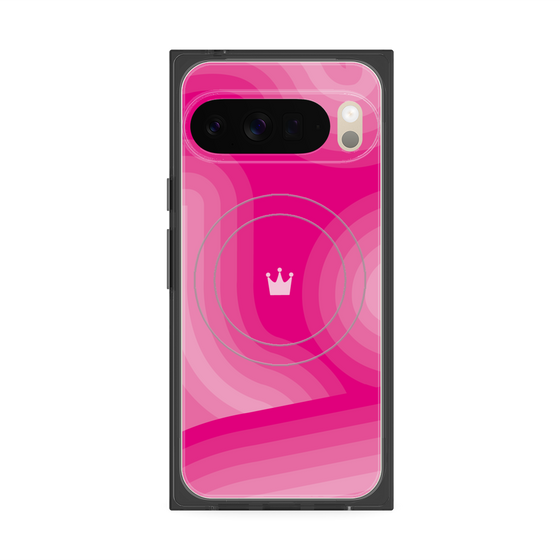 プレミアムスクエアケース with Pixelsnap［ CASEPLAY Winding Pattern - Pink ］