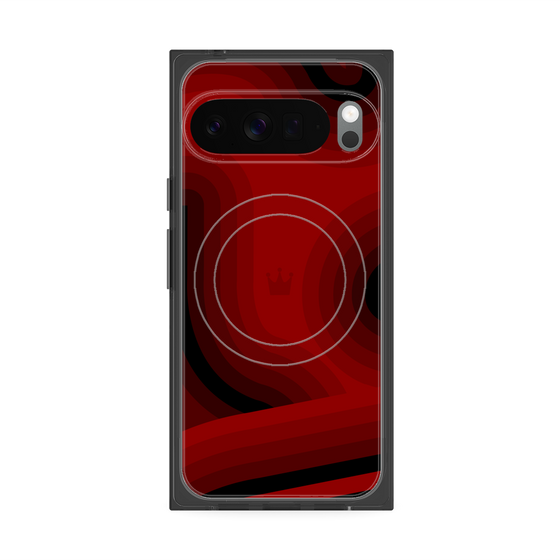 プレミアムスクエアケース with Pixelsnap［ CASEPLAY Winding Pattern - Red ］