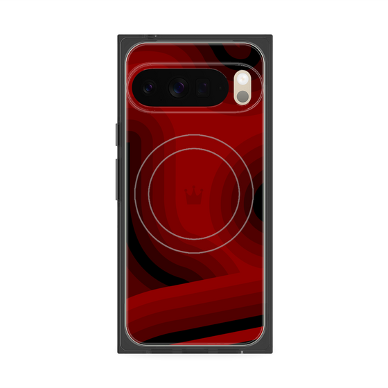 プレミアムスクエアケース with Pixelsnap［ CASEPLAY Winding Pattern - Red ］