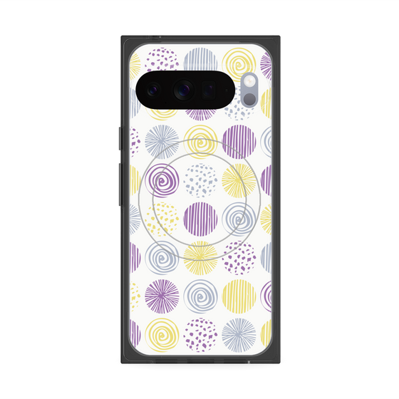 プレミアムスクエアケース with Pixelsnap［ Nordic Circle - Purple ］