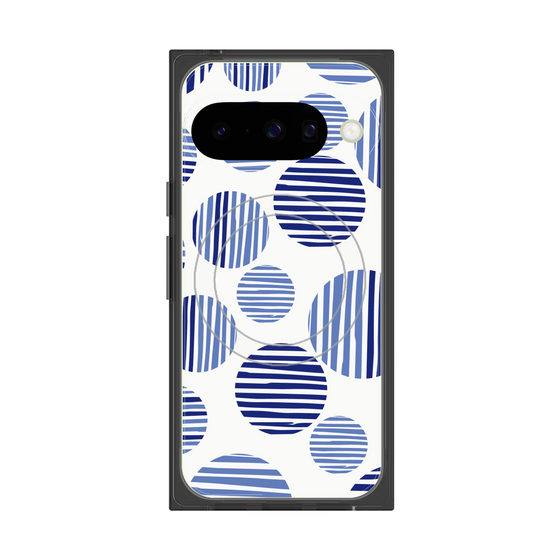 プレミアムスクエアケース with Pixelsnap［ Nordic Dot - Blue ］