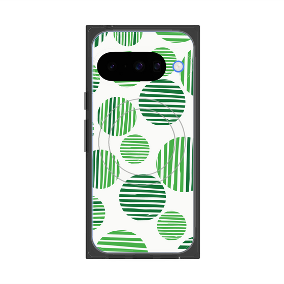 プレミアムスクエアケース with Pixelsnap［ Nordic Dot - Green ］