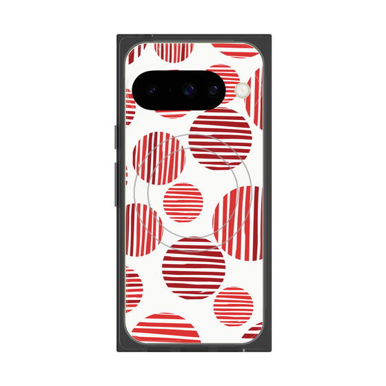プレミアムスクエアケース with Pixelsnap［ Nordic Dot - Red ］