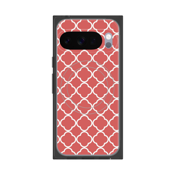 プレミアムスクエアケース with Pixelsnap［ Moroccan2 - Red ］