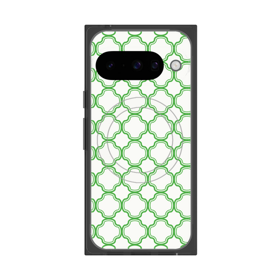 プレミアムスクエアケース with Pixelsnap［ Moroccan3 - Green ］