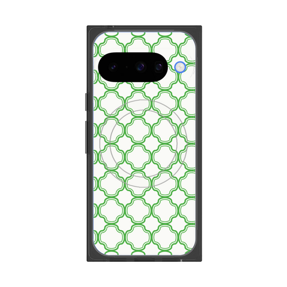 プレミアムスクエアケース with Pixelsnap［ Moroccan3 - Green ］