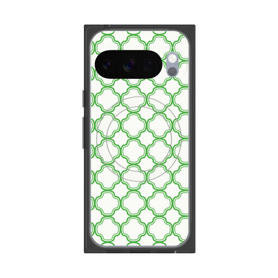 プレミアムスクエアケース with Pixelsnap［ Moroccan3 - Green ］