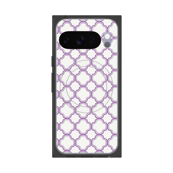 プレミアムスクエアケース with Pixelsnap［ Moroccan3 - Purple ］