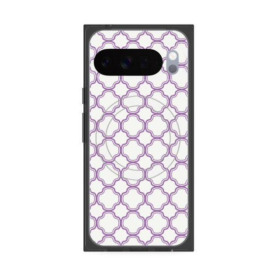 プレミアムスクエアケース with Pixelsnap［ Moroccan3 - Purple ］
