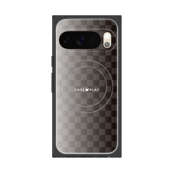 プレミアムスクエアケース with Pixelsnap［ CASEPLAY Check - Black ］