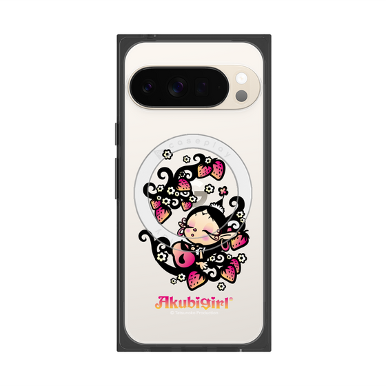 プレミアムスクエアケース with Pixelsnap［ アクビガール - ストロベリー ］