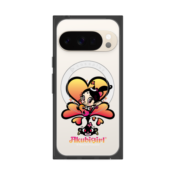 プレミアムスクエアケース with Pixelsnap［ アクビガール - ハート ］